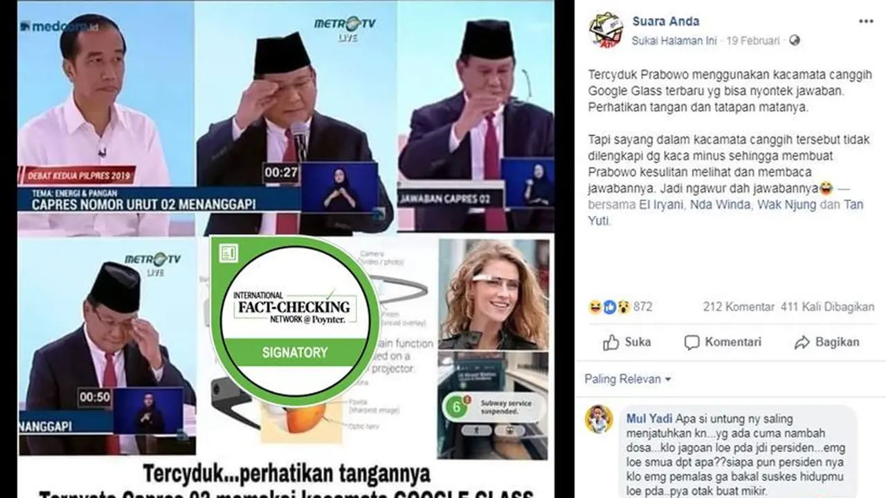 [Cek Fakta] Kacamata Prabowo