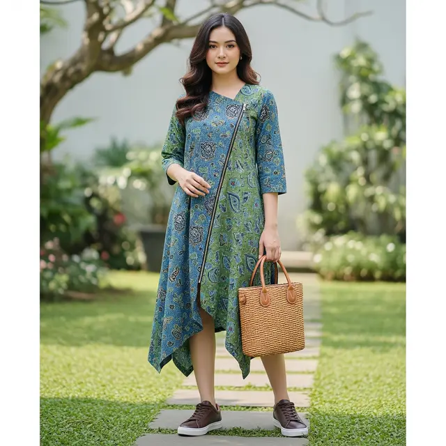 Model Batik Wanita Asymmetric. Foto: Gemini