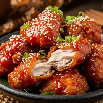 7 Resep Ayam Goreng Saus Pedas Manis, Renyah di Luar dan Juicy di Dalam (Fot: Gemini AI)