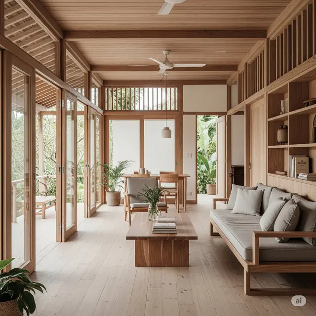 Rumah Interior Kayu Minimalis