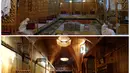 Foto kombinasi menunjukkan Hamam El Nahasin, di Kota Tua Aleppo, Suriah sebelum rusak pada tanggal 6 Oktober 2010 (atas) dan setelah rusak 17 Desember 2016.( REUTERS / (Atas) Khalil Ashawi / Omar Sanadiki)