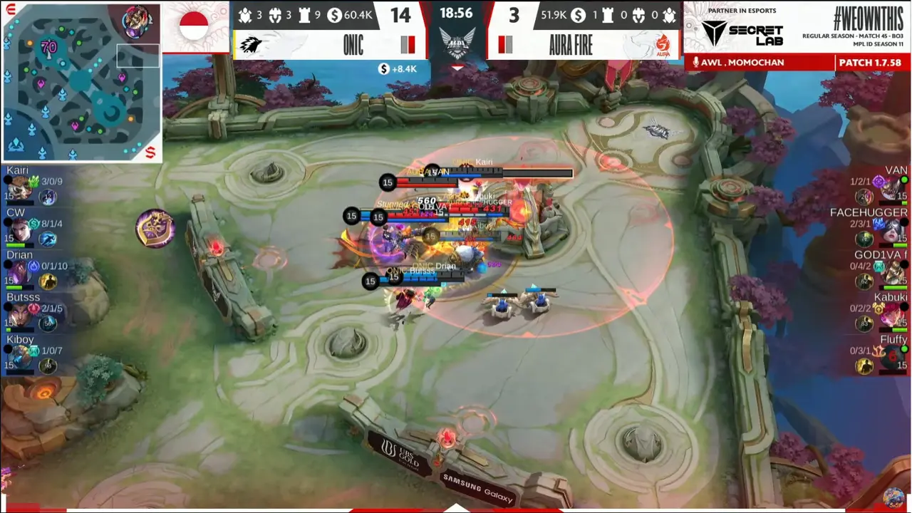 Hasil MPL ID S11: Onic vs Aura