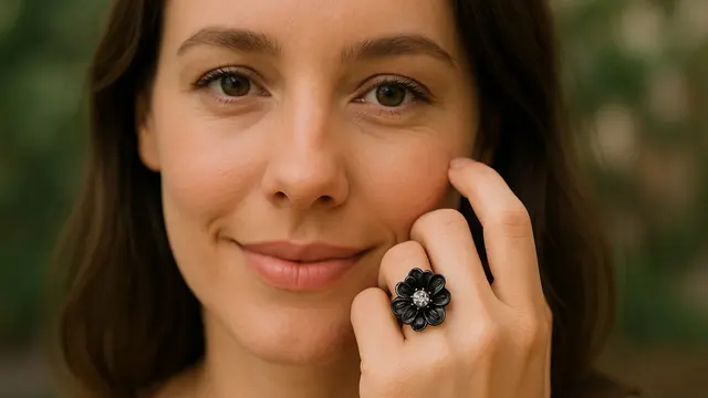 Model Cincin Bunga Hitam Tren Terbaru 2025, Pilihan Mulan Jameela Curi Perhatian