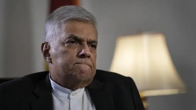 Perdana Menteri Sri Lanka Ranil Wickremesinghe. (AP Photo/Eranga Jayawardena, File)
