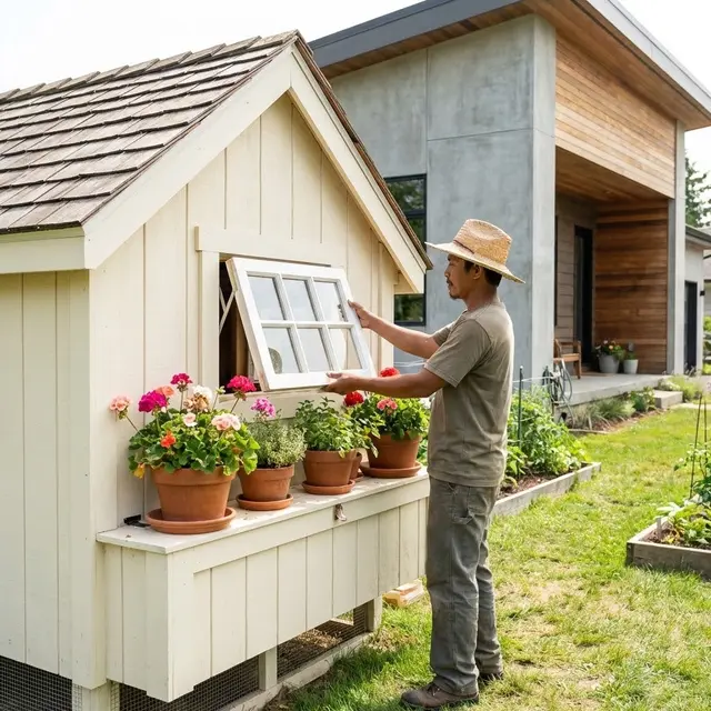 Cottage Style dengan Jendela Kaca (Gemini AI)