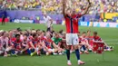 Pemain Erling Haaland usai pertandingan sepak bola babak 16 besar Piala Dunia antara Brasil dan Norwegia di East Rutherford, N.J., dekat New York, Minggu, 5 Juli 2026. (AP Photo/Frank Franklin II)
