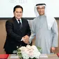 Penandatanganan Nota Kesepahaman (MoU) antara Erick dan Chairman Eagle Hills, Mohamed Ali Rashed Alabbar. (Foto: Istimewa)