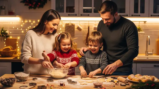 Memasak atau Membuat Kue Natal Bersama (Image by Gemini AI)