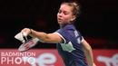 Yaelle Hoyaux berhasil menyulitkan Nadini. Wakil Prancis tersebut akhirnya mampu menutup gim pertama dengan skor 21-12. (Badminton Photo/Yves Lacroix)