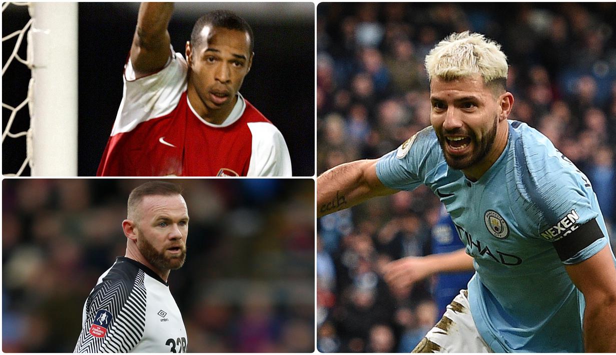 Sergio Aguero mampu membuktikan diri sebagai mesin gol Manchester City di Premier League. Pemain asal Argentina ini menjadi salah satu pencetak gol terbanyak sepanjang sejarah di Premier League. Berikut Aguero dan 5 top skor sepanjang masa di Premier League. (kolase foto AFP)