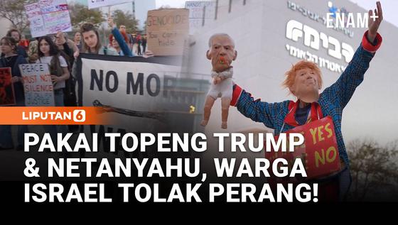 Aksi Anti Perang Israel, &ldquo;Free Palestine&rdquo; Menggema dan Topeng Trump-Netanyahu Jadi Simbol Protes