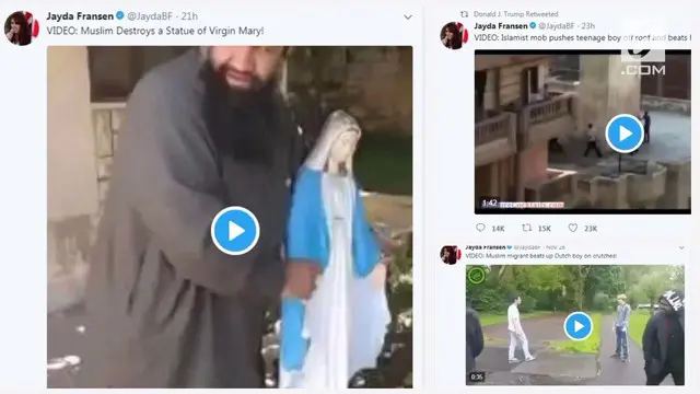 Presiden Trump memicu kontroversi setelah meretweet 3 video propaganda anti-Islam dari salah satu pemimpin kelompok sayap ekstrem Inggris.