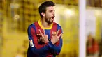 Bek Barcelona Gerard Pique merayakan gol tunggal kemenangan atas Villarreal dalam partai La Liga jornada 30 di El Madrigal, 2 April 2011. AFP PHOTO/JOSE JORDAN