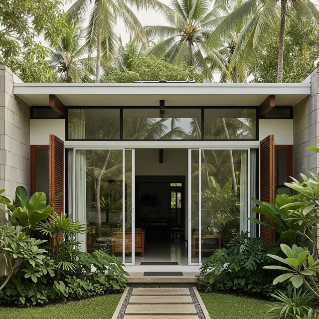 9 Model Rumah Kecil tapi Tampak Modern dengan Fasad Kaca Simpel, Hunian Luas dan Elegan