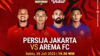 Saksikan live streaming friendly match: Persija vs Arema FC di Vidio. Jangan ketinggalan nonton friendly match antara Persija vs Arema, dalam bertajuk "Jakarta Bersinergi: Launching Team dan Jersey" akhir pekan ini di Vidio. (sum. doc. vidio.com)