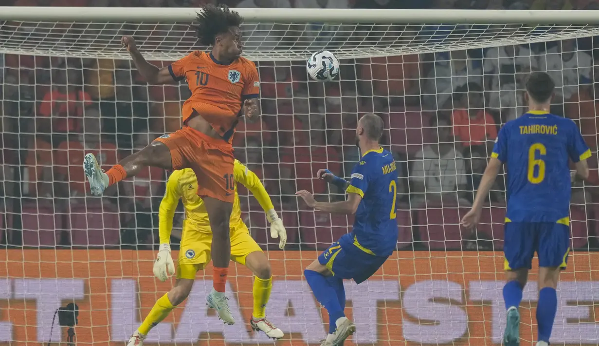 Lima gol Belanda dicetak Joshua Zirkzee, Tijjani Reijnders, Cody Gakpo, Wout Weghorts, dan Xavi Simons. (AP Photo/Peter Dejong)