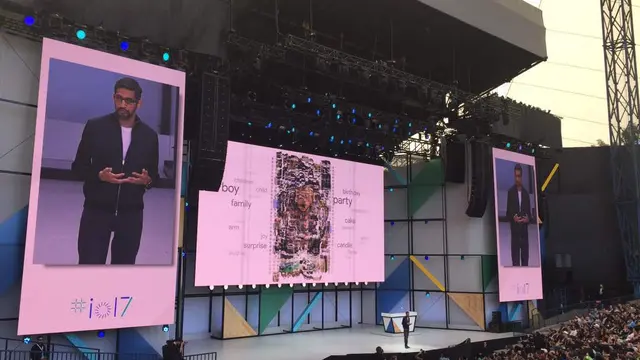 CEO Google Sundar Pichai membuka sesi keynote Google I/0 2017. Liputan6.com/Jeko Iqbal Reza