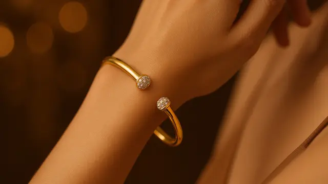 Model Gelang Emas Cuff Kombinasi 22K