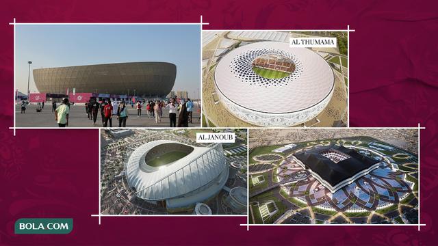 Kolase Foto Stadion di Piala Dunia 2022