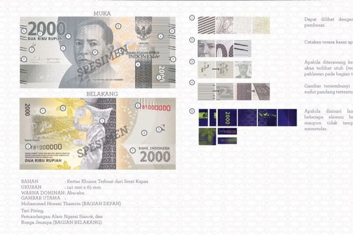 Uang rupiah baru pecahan Rp 2.000 kertas. (Foto: BI)