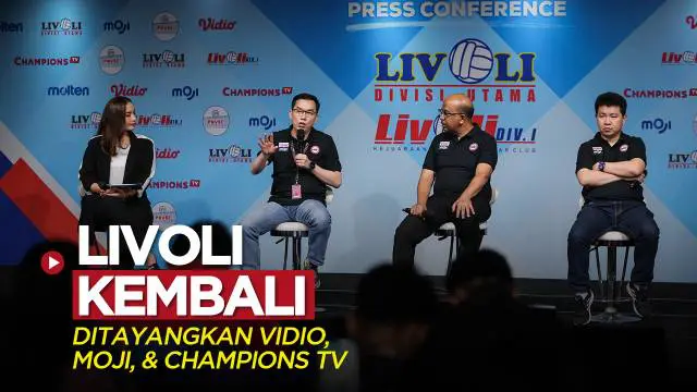 Berita video konferensi pers Livoli yang akan kembali digelar, dan akan disiarkan di Vidio, Moji, dan Champions TV.