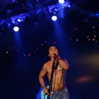 Kaka Slank hibur penonton yang hadir di Jakarta Fair 2015. (Fathan Rangkuti/bintang.com)