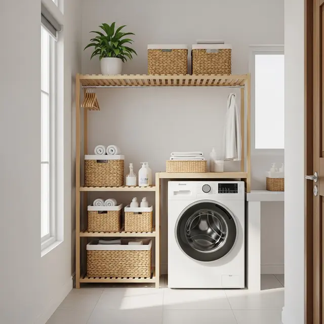 9 Model Rak di Atas Mesin Cuci untuk Menghemat Ruang, Solusi Area Laundry Sempit