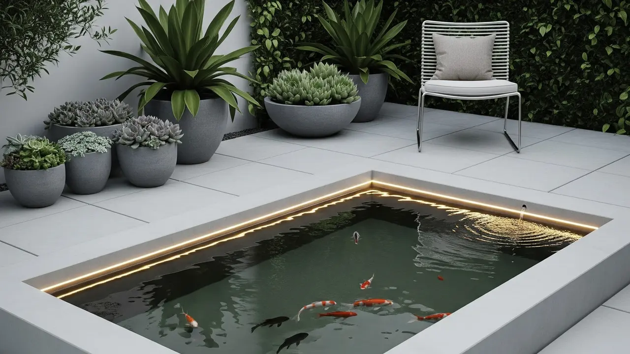 Model Kolam Ikan Kecil dari Semen yang Kuat dan Awet (Image by Gemini AI)