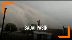 Badai pasir menyelimuti wilayah Rajashtan, India Utara. Akibatnya sejumlah penerbangan mengalami penundaan.