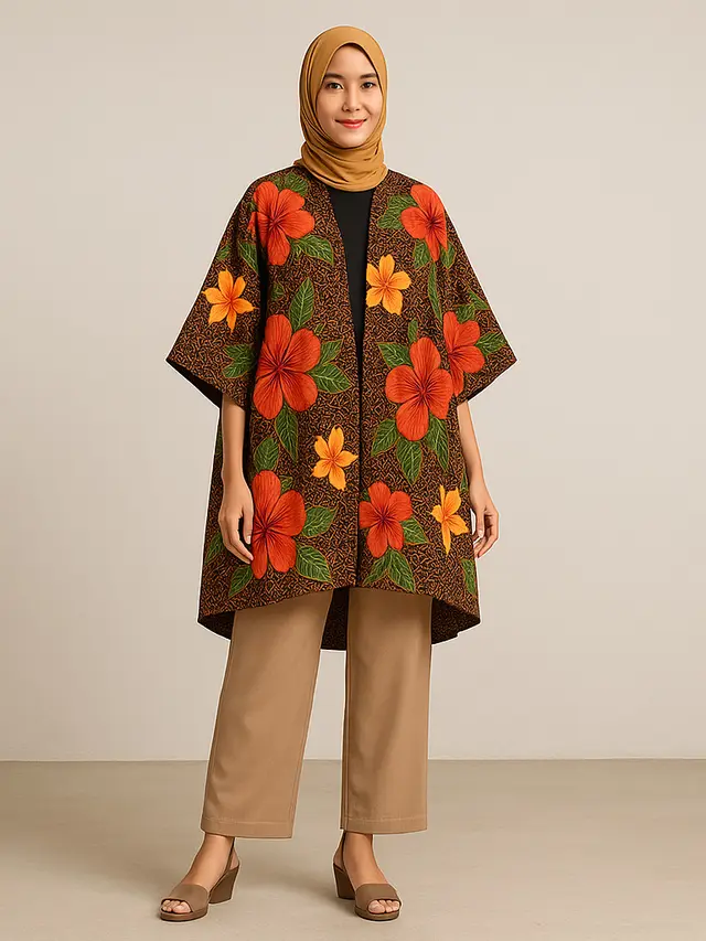 Model Baju Batik Motif Bunga Terbaru 2025/AI