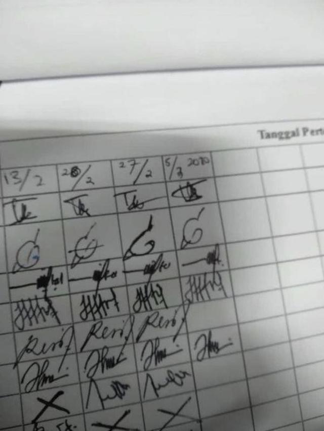 6 Tanda Tangan Mahasiswa di Presensi Absen Kuliah Ini Nyeleneh, Kocak