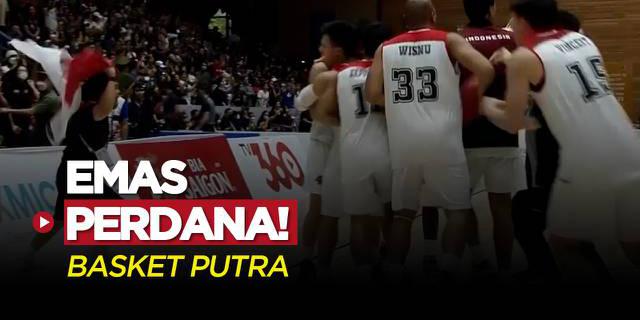 VIDEO: Ciptakan Sejarah! Timnas Basket Indonesia Raih Emas Perdana Usai Kalahkan Filipina di Final SEA Games 2021
