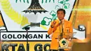 Ketua Umum Partai Golkar, Setya Novanto memberikan sambutan saat acara Pertemuan Nasional - 1 Legislatif dan Eksekutif Partai  Golkar di Jakarta, Senin (26/9). Acara dihadiri kepala daerah dari kader partai Golkar Se Indonesia. (Liputan6/JohanTallo)