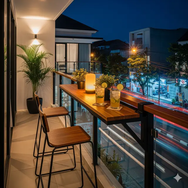Model Teras Rumah Minimalis dengan Balkon Mungil