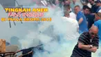 Aksi kocak adu perut fans Inggris yang dilakukan di pinggir jalan kota Lens sebelum laga melawan Wales di Piala Eropa 2016.
