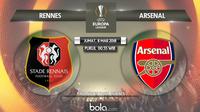 Jadwal 16 besar Liga Europa 2018-2019 leg-1, Rennes vs Arsenal. (Bola.com/Dody Iryawan)
