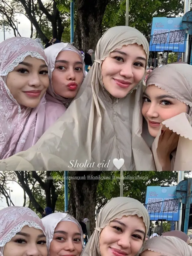 Potret Selfie Selebriti yang Pamer Wajah Cantik Natural Saat Sholat Ied, dari Mahalini Raharja, Nia Ramadhani, hingga Dian Sastrowardoyo