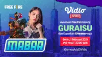 Main bareng Free Fire bersama Grace eks JKT48, Senin (1/2/2021) pukul 19.00 WIB dapat disaksikan melalui platform Vidio, laman Bola.com, dan Bola.net. (Dok. Vidio)