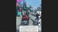 Prajurit TNI tendang motor ibu-ibu di Jalan Jatiwarna Bekasi, Jawa Barat, Senin 24 April 2024. (Istimewa)