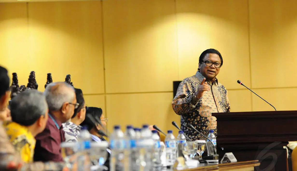 Dalam Rapat Pleno tersebut, Oesman Sapta keluar sebagai calon dari DPD yang diputuskan melalui voting, Jakarta, (6/10/14). (Liputan6.com/Andrian M Tunay)