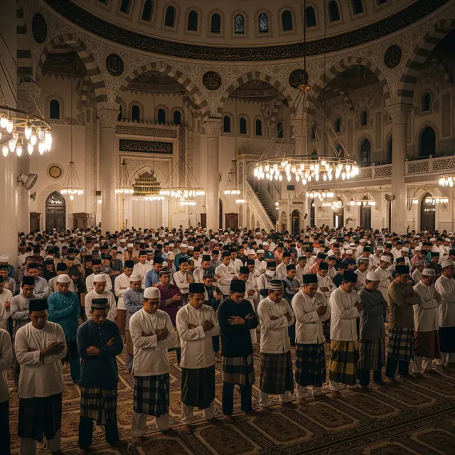 Ilustrasi Salat Tarawih (Gemini AI)