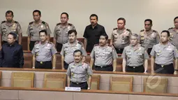 Komjen Pol Badrodin Haiti saat menghadiri Sidang Paripurna DPR RI penetapan sebagai Kapolri, Jakarta, Kamis (16/4/2015). (Liputan6.com/Helmi Afandi) 