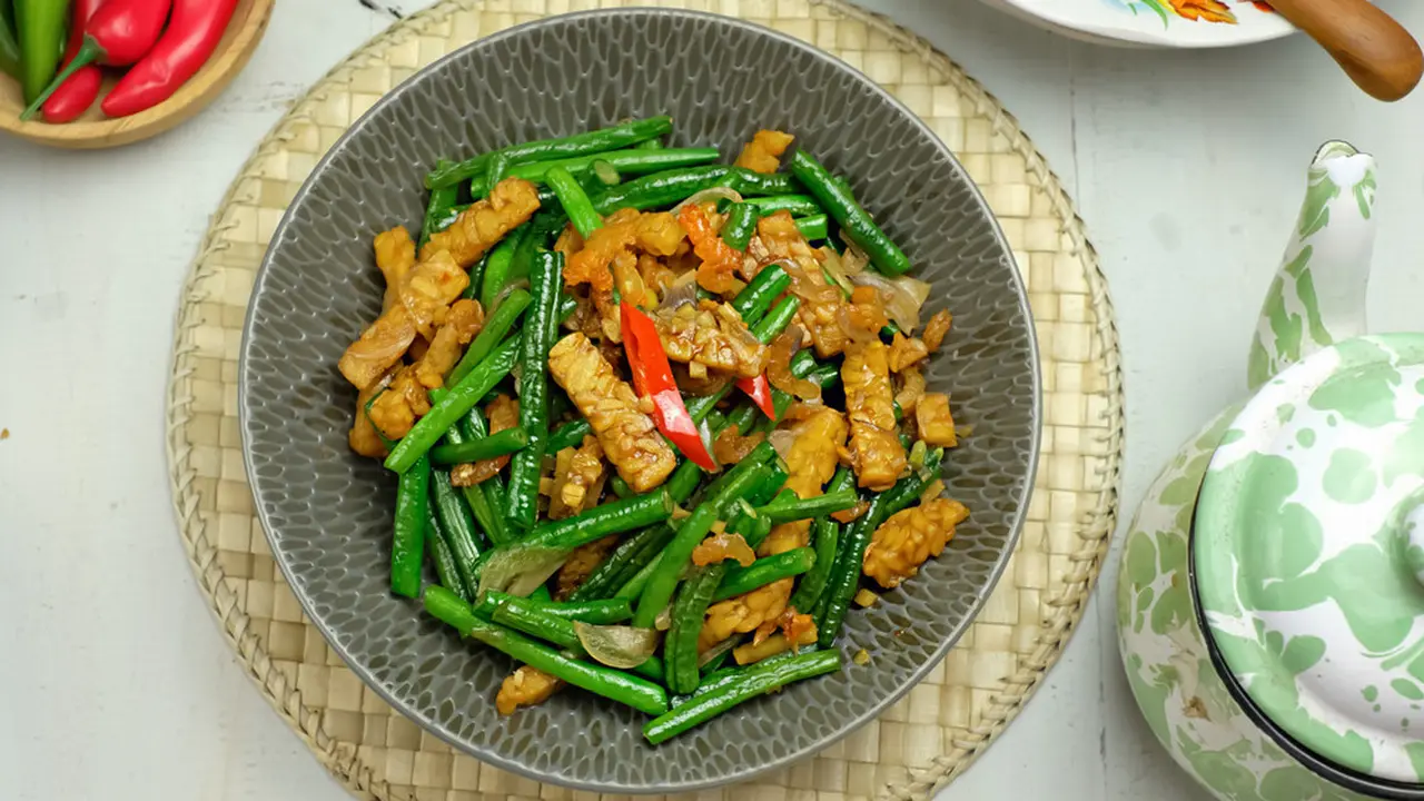 tumis kacang panjang tempe