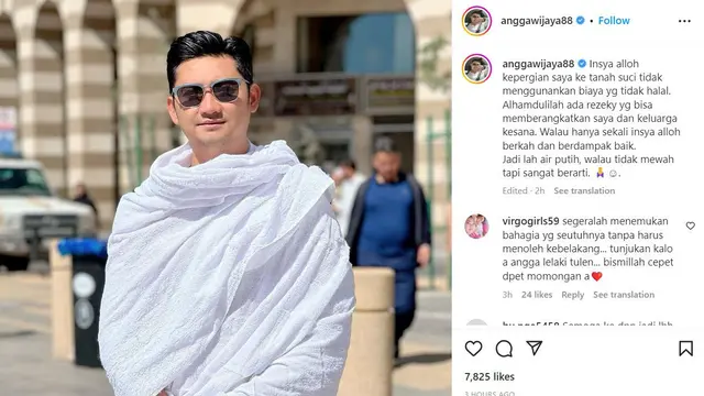 Angga Wijaya saat umroh di Tanah Suci (Instagram)