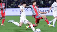 Pemain Fiorentina, Fabiano Parisi, saat mencetak gol ke gawang Cremonese dalam lanjutan Serie A Liga Italia, Selasa (17/3/2026) dini hari WIB. (Alberto Mariani/Lapresse via AP)