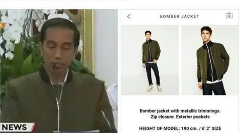 Jaket bomber jokowi zara discount