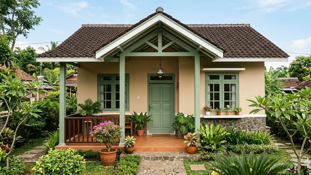 Kombinasi Warna Rumah Sederhana Tapi Enak Dipandang. AI