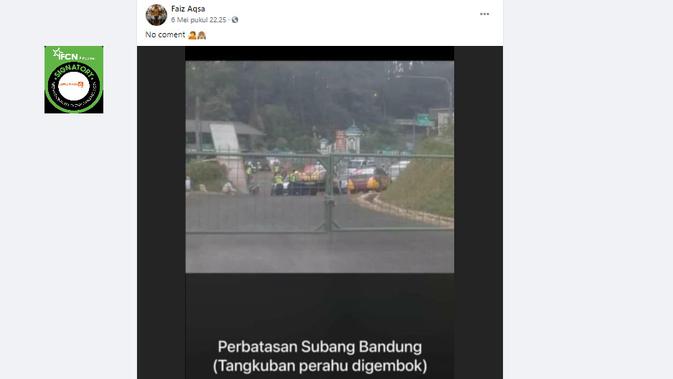 Cek Fakta Liputan6.com menelusuri klaim foto jalan perbatasan Subang Bandung ditutup pagar dan digembok