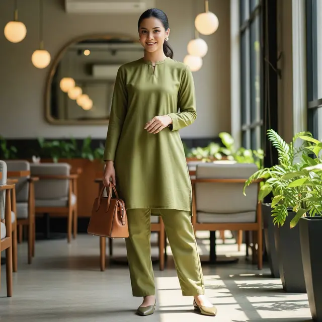 Outfit healing wanita setelah lebaran (Image by Gemini AI)