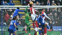 Pertandingan antara Leicester City kontra Arsenal di Liga Inggris 2024/2025. (JUSTIN TALLIS / AFP)